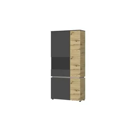 Möbel Kraft Vitrine Luci 91 x 40 x 199 cm Grau