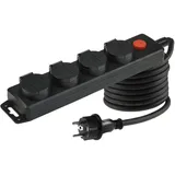 ChiliTec Steckdosenleiste 3 m Schwarz 4 St.