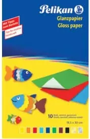 Glanzpapier 30x18cm gummiert PELIKAN P137935 232M10 Buntpap