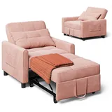 Bealife TV-Sessel Sessel 3 in 1 Klappsessel, Schlafsessel, Liegesessel, 174 cm rosa