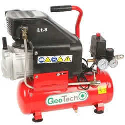 GeoTech AC9-8-20 - Kompakter tragbarer elektrischer Kompressor - Motor 2PS - 9Lt Druckluft