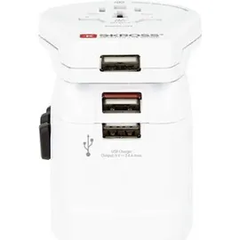 SKROSS Reiseadapter 3xUSB Weiß