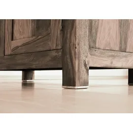 Massivmoebel24 Vitrine Sheesham 90 x 45 x 148 cm Grau