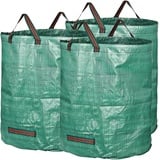 GardenMate 3X 272l Gartensack Laubsack Gartenabfallsack stabil - Gartensäcke für Gartenabfälle - Laubsäcke Rasenschnitt - Grünschnittsäcke faltbar, groß, robust aus Polypropylen-Gewebe 150GSM