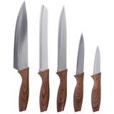 Neuetischkultur Messer-Set 5-teilig Holzdesign Griffe in Holz-Optik neuetischkultur