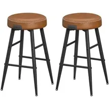 VASAGLE Barhocker Kunstleder karamellbraun 2er Set