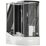 Home Deluxe Dampfdusche Schwarz, Glas, 90 cm, Badezimmer, Baden - Duschen, Duschkabinen