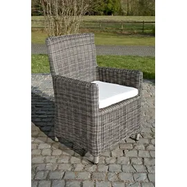 CLP Fontana 5 mm Gartenstuhl 59 x 60 x 91 cm grau meliert/cremeweiß