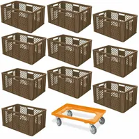 BRB-Lagertechnik BRB 10 Euroboxen, 600x400x320 mm, lebensmittelecht, braun +