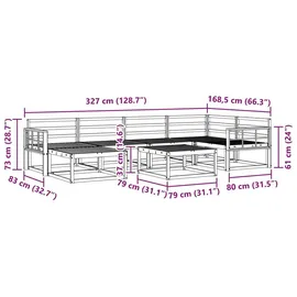 vidaXL Outdoor-Sofagarnitur 7-tlg. Weiß Akazie