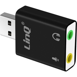 LinQ Externe USB 3.5mm Klinken-Soundkarte, Soundkarte, Schwarz