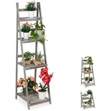 Relaxdays Blumentreppe 160 x 41 x 50 cm Grau