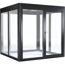 SunElements Design Gewächshaus SunGarden Energy mit Photovoltaikdach 2.2 anthrazit-metallic, Wände: 6mm Acrylglas klar, Dach: Doppelglasmodule 40 % Transparenz