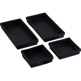 Relaxdays Backform Silikon Backform 4er Set schwarz