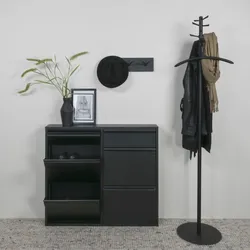 Schuhschrank SPINDER DESIGN "Billi", schwarz, B:98cm H:86cm T:15cm, Metall, Schränke, Metall, Breite 98 cm