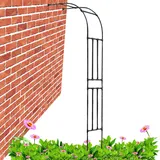 Rosenbogen Garten Halbbogen Hoch 240cm Metall Torbogen Rankhilfe Stabiles Rankbogen Rosen Bogen Für Kletterpflanzen Schwarz(180x240cm/5.9x7.9ft)