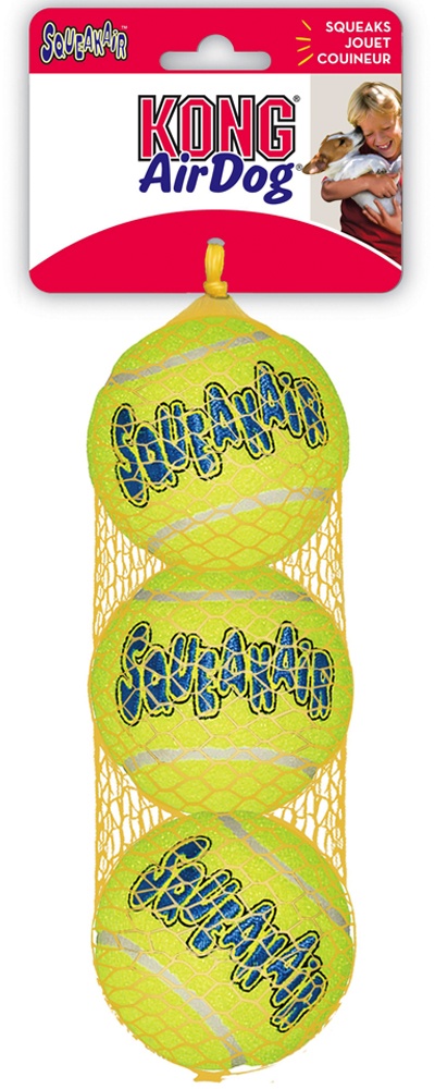 KONG SqueakAir Balls - 3 Stück, Ø 6 cm (Größe M)