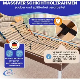 Coemo MULTIRA 7-Zonen Lattenrost Kopfteil verstellbar 90 x 200 cm