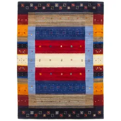 Wollteppich CARPETFINE "Gabbeh Don", bunt (multi), B:120cm H:15mm L:170cm, Wolle, Teppiche, reine Wolle, sehr weicher Flor, Wohnzimmer