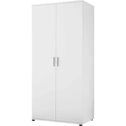 Drehtürenschrank BEGABINO "Bibo", weiß, B:90cm H:191cm T:55cm, Spanplatte, Schränke, in 2 Breiten