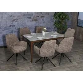 MCW Esszimmerstuhl MCW-G67 Chenille braun 6er Set