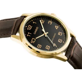Casio Herren-Armbanduhr Analog Quarz Leder MTP-V001GL-1