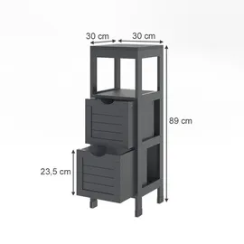 Vicco Vilda Midischrank 30 x 89 cm Grau