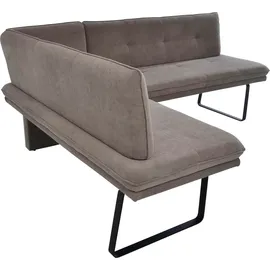 K+W Komfort & Wohnen Eckbank K+W KOMFORT & WOHNEN, braun (hellbraun), B:157cm H:87cm T:207cm, Sitzbänke, Eckbank, Polstereckbank in Spitzkissenoptik, Sitz und Rücken gesteppt