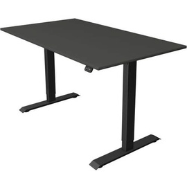 Kerkmann Move 1 elektrisch höhenverstellbarer Schreibtisch anthrazit rechteckig, T-Fuß-Gestell grau 140,0 x 80,0 cm