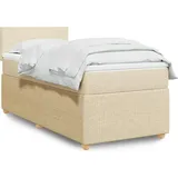 vidaXL Boxspringbett mit Matratze Creme 100x200 cm Stoff
