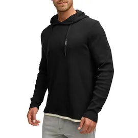 Indicode Kapuzenshirt "INMarto", Herren, Gr. XL, schwarz, Single Jersey, Obermaterial: 60% Baumwolle, 40% Polyester, unifarben, regular fit hüftlang, Rundhals, Shirts Kapuzenshirt