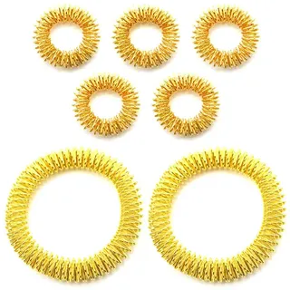 5 Stücke Akupressur Massage Ringe + 2 Stücke Handgelenk Massagegerät Ringe Akupressur Ring Set Medizin Zappeln Fingerring für Kinder Jugendliche Erwachsene