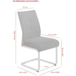 Möbel Boss Schwingstuhl Ines Mikrofaser grau 2er Set