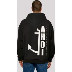 Kapuzenpullover F4NT4STIC "Ahoi Anker Knut & Jan Hamburg", Herren, Gr. S, schwarz, Obermaterial: 100% Baumwolle, casual, oversize, Langarm, Pullover, Print