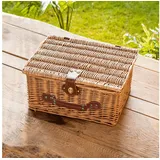 Frank Flechtwaren Picknickkorb Duo, 16-teilig, Hochzeitsgeschenk, Zeit zu Zwei, Freizeit, Umfangreich bestückt