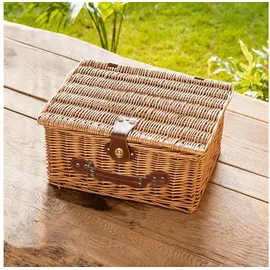 Frank Flechtwaren Picknickkorb Duo, 16-teilig, Hochzeitsgeschenk, Zeit zu Zwei, Freizeit, Umfangreich bestückt