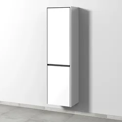 Sanipa Hochschrank „Twiga“ 475 × 1713 × 350 mm in Anthrazit (glanz), Anschlag links, ohne Beleuchtung