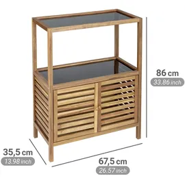 Wenko Badregal Fondi mit 2 Türen, aus massivem Akazienholz