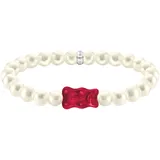 Thomas Sabo Armband » x HARIBO Schmuck: Perlenarmband mit Goldbär«, mit Kristallglas - Süßwasserzuchtperle 87911723-17 silberfarben-rot-weiß + rot