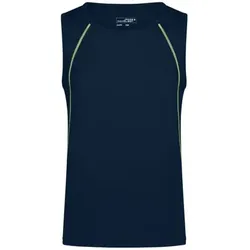 Herren Fitness Tanktop JN494, navy-blau/gelb, Größe L - navy - L