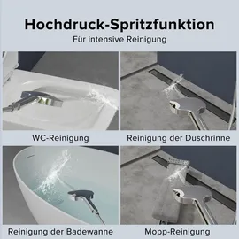 doporro Badewannenarmatur mit Handbrause, Wasserfall Wannenarmatur aus Vollmessing, Armatur Badewanne Wandarmatur, Wandmontage Silber