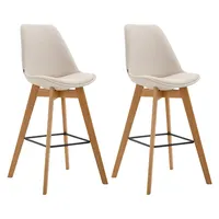CLP 2er Set Barhocker Metz Stoff creme/natura