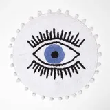 Homescapes Badematte Eye See You Weiß Ø 60 cm