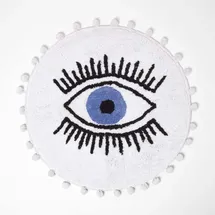 Homescapes Badematte Eye See You Weiß Ø 60 cm