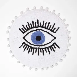 Homescapes Badematte Eye See You Weiß Ø 60 cm