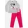 MINNIE MOUSE Disney Minnie Mouse Schlafanzug Pyjama Set Langarm Oberteil in grau/pink - 110, - 116,