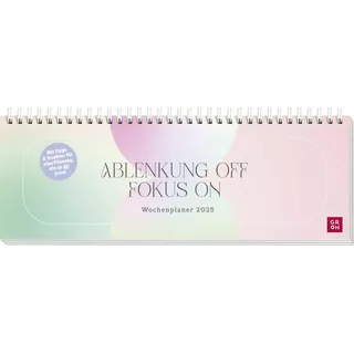 Groh Tischkalender 2025 quer: Ablenkung OFF - Fokus ON: Mit Tipps und Struktur für eine Planung, die zu DIR passt | Schreibtischplaner, Wochenplaner mit Spiralbindung