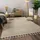 Paco Home Teppich Wohnzimmer Kurzflor Skandi Boho Muster Geometrisch Einfarbig Fransen 80x150 cm, Creme - Paco Home