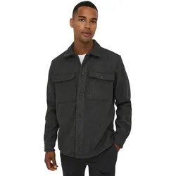 Only & Sons Herren Freizeit Hemd ONSASH Relaxed Fit Schwarz 22023564 XL