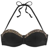 LASCANA Bügel-Bandeau-Bikini-Top Damen Schwarz/Mehrfarbig 36 Cup E